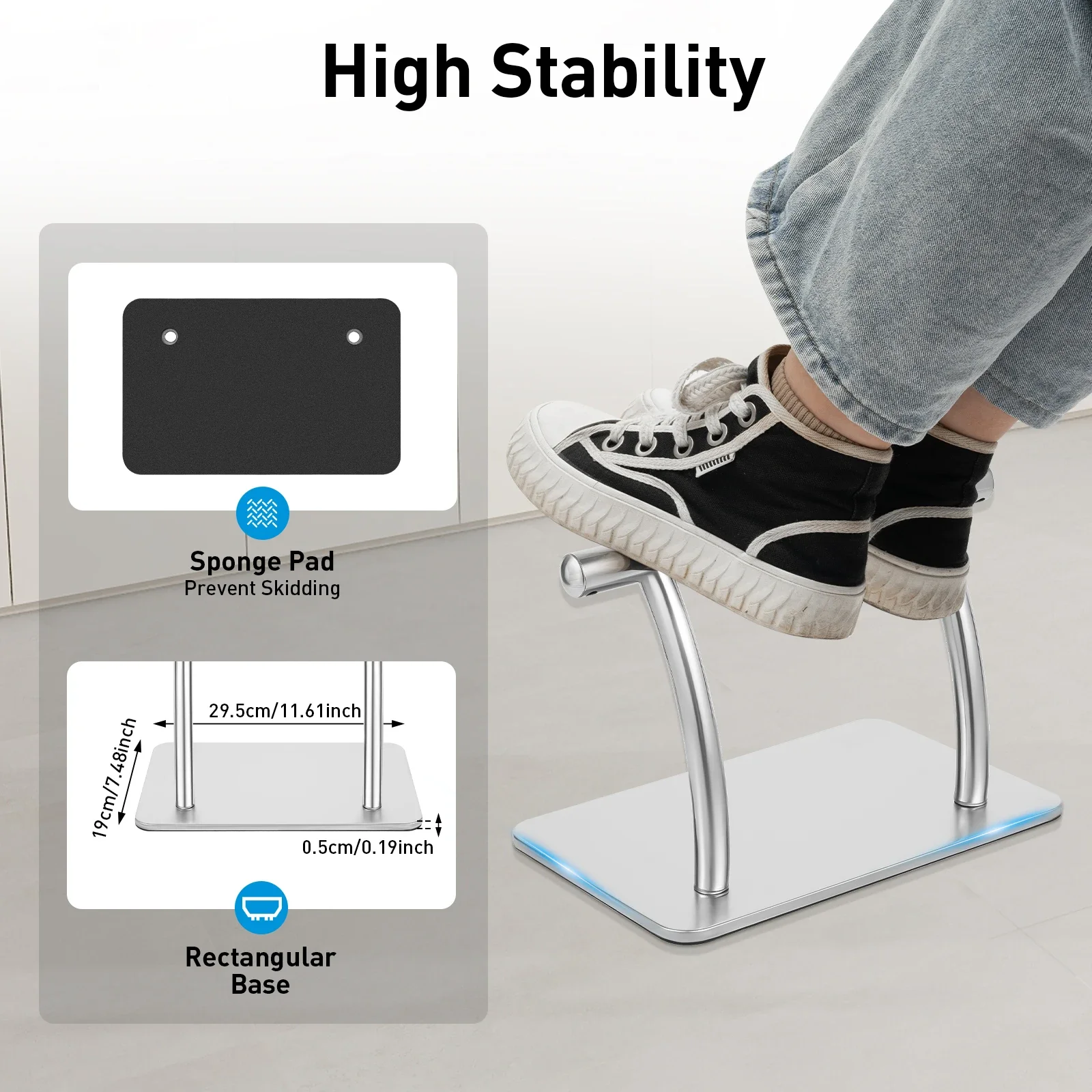 Repose-pieds en acier inoxydab - Footrest Under Desk avis et prix